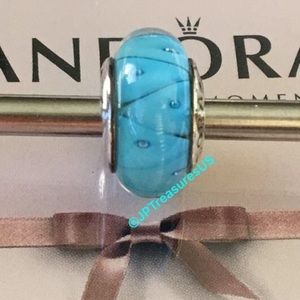 Blue glass pandora charm